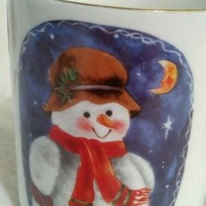 Elaine Thompson 1997 Snowman And Moon mugs